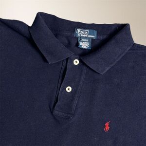 Polo Ralph Lauren Boys XL‎ 20 Navy Blue Cotton Polo Shirt Red Pony Logo Nautical